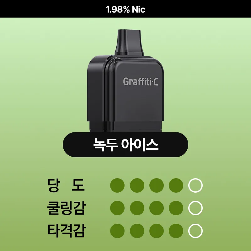 버블몬 그래피티C 팟 [고농도] 녹두 아이스 이미지