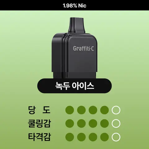버블몬 그래피티C 팟 [고농도] 녹두 아이스 이미지